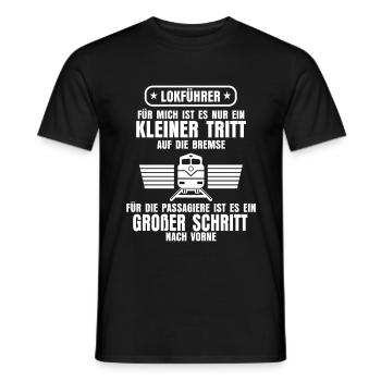 Engine driver steam locomotive - Men's T-Shirt - black - Front - AI Model Male 178 light (178cm)