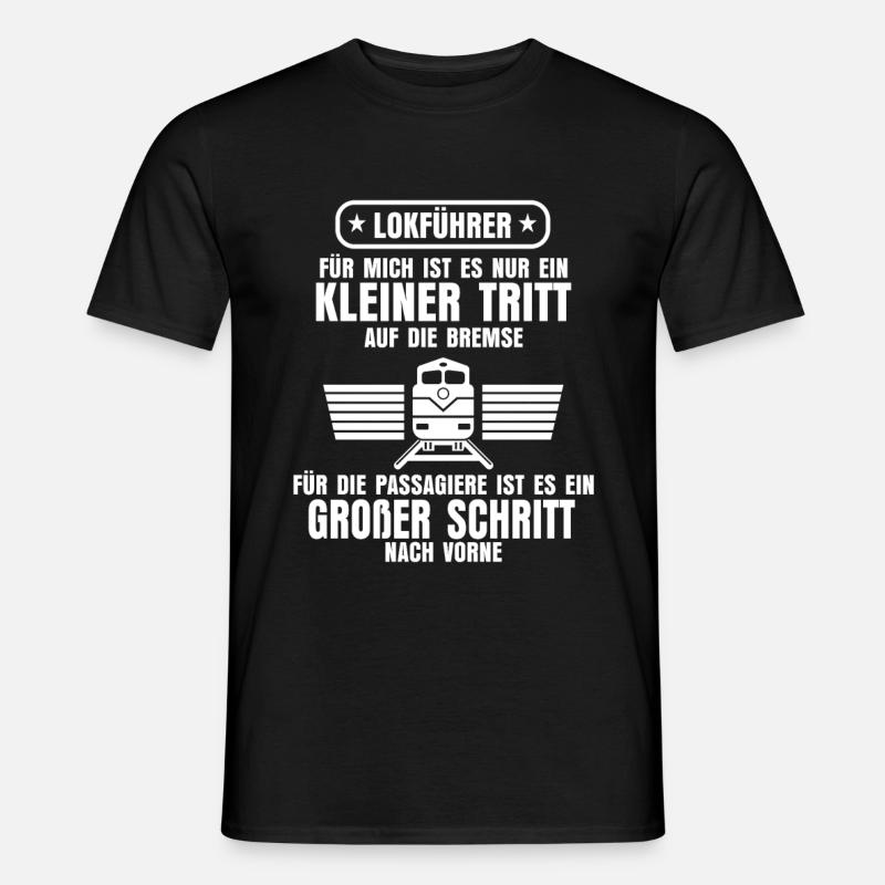 Lokführer Dampflok - Männer T-Shirt - Schwarz