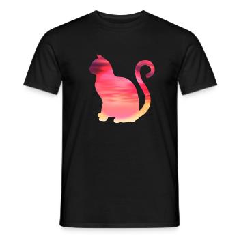 Beautiful Cat Design Cat Cat animal - Men's T-Shirt - black - Front - AI Model Male 178 light (178cm)