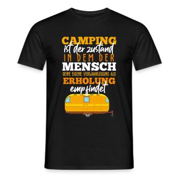 Camping Funny saying - Men's T-Shirt - black - Front - AI Model Male 178 light (178cm)