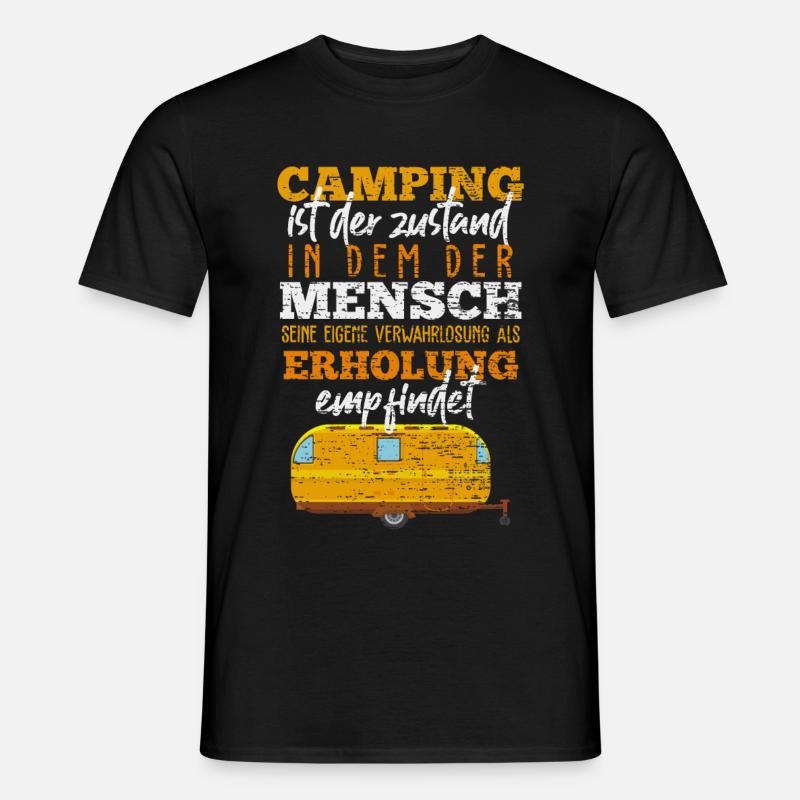 Camping - Männer T-Shirt - Schwarz