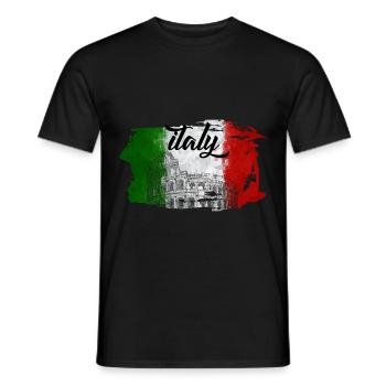 Italy country travel gift - Men's T-Shirt - black - Front - AI Model Male 178 light (178cm)