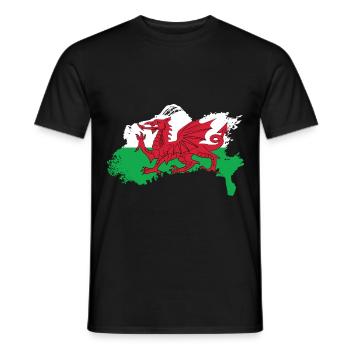 Wales country travel gift - Men's T-Shirt - black - Front - AI Model Male 178 light (178cm)