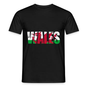 Wales country travel gift - Men's T-Shirt - black - Front - AI Model Male 178 light (178cm)