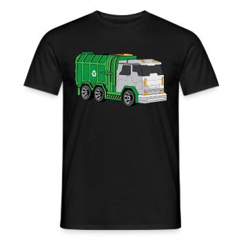 Garbage truck Garbage truck Garbage truck Müllmann Abfall - Men's T-Shirt - black - Front - AI Model Male 178 light (178cm)