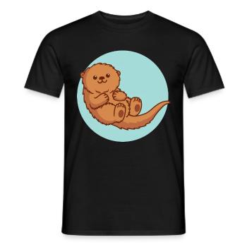 Loutre Aquarius Loutre Cadeau Loutre Nain - T-shirt homme - noir - Devant - AI Model Male 178 light (178cm)