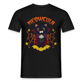 Halloween Vampire Cat Animal - Men's T-Shirt - black - Front - AI Model Male 178 light (178cm)