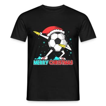 Joyeux noël, tamponner football garçons noël - T-shirt homme - noir - Devant - AI Model Male 178 light (178cm)