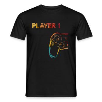 Gaming Player 1 gift - Men's T-Shirt - black - Front - AI Model Male 178 light (178cm)