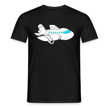 plane - Men's T-Shirt - black - Front - AI Model Male 178 light (178cm)