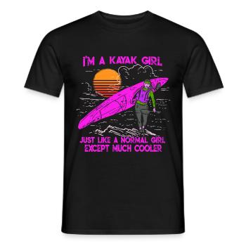 Je suis une chemise de cadeau de kayak de fille de kayak - T-shirt homme - noir - Devant - AI Model Male 178 light (178cm)