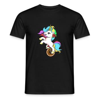 Unicorn On Unicorn Unicorn Donut Circus - Men's T-Shirt - black - Front - AI Model Male 178 light (178cm)