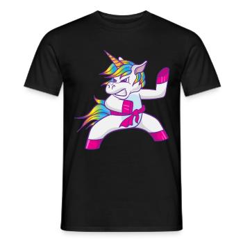 Karate Einhorn Judo Taekwondo Ninja Kung Fu - Männer T-Shirt - Schwarz - Vorne - AI Model Male 178 light (178cm)