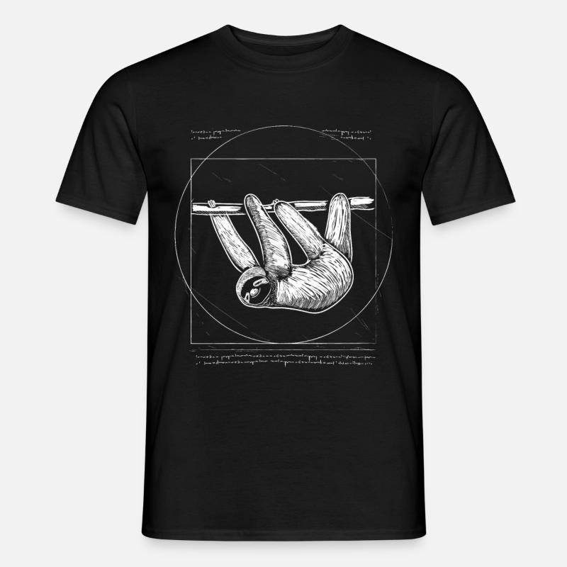 Vitruvian sloth image illustration - Men's T-Shirt - black