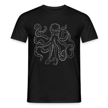 Octopus illustration octopus squid octopus - Men's T-Shirt - black - Front - AI Model Male 178 light (178cm)