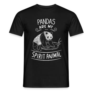Pandas Are My Spirit Animal Panda Bear - Men's T-Shirt - black - Front - AI Model Male 178 light (178cm)