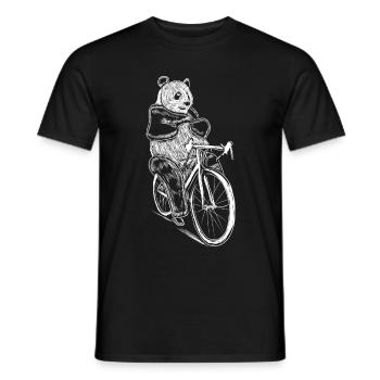 Cycling Panda Bear Bicycle Cyclist - Men's T-Shirt - black - Front - AI Model Male 178 light (178cm)