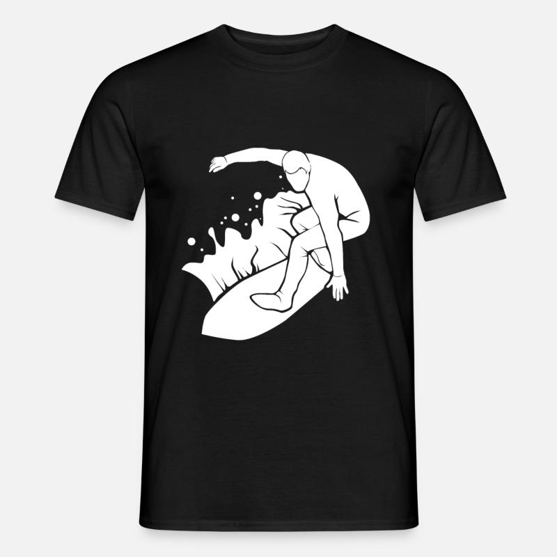 Surfer Surfen - Männer T-Shirt - Schwarz