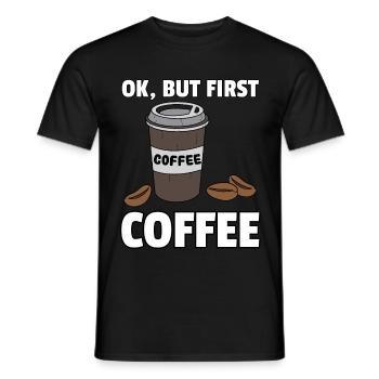 Café café buveur café fatigué cadeau du matin - T-shirt homme - noir - Devant - AI Model Male 178 light (178cm)