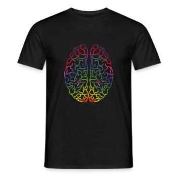 Buntes Gehirn Hirn - Männer T-Shirt - Schwarz - Vorne - AI Model Male 178 light (178cm)