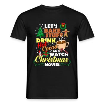 Christmas Cocoa Hot Chocolate Hot Chocolate - Men's T-Shirt - black - Front - AI Model Male 178 light (178cm)