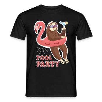 Pool Party Faultier aufblasbarer Flamingo Faultier - Männer T-Shirt - Schwarz - Vorne - AI Model Male 178 light (178cm)