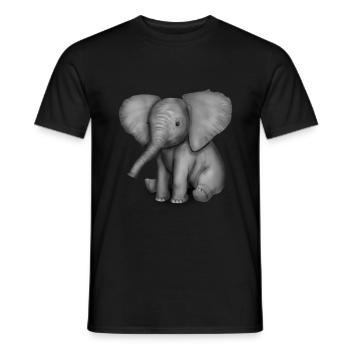 Baby Elefant Bild Elefanten - Männer T-Shirt - Schwarz - Vorne - AI Model Male 178 light (178cm)