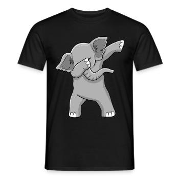 Dabbing elephant Dancing elephant - Men's T-Shirt - black - Front - AI Model Male 178 light (178cm)