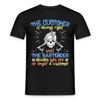 Serveuse serveuse Barman Barman Barman chemise de barman - T-shirt homme - noir - Devant - AI Model Male 178 light (178cm)