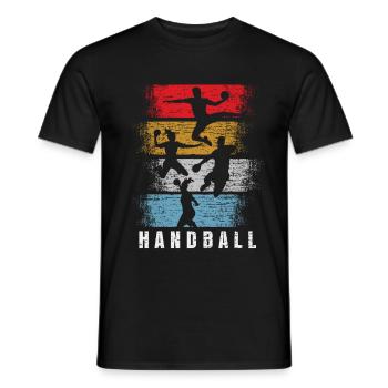 Handball goalkeeper player retro gift - Men's T-Shirt - black - Front - AI Model Male 178 light (178cm)