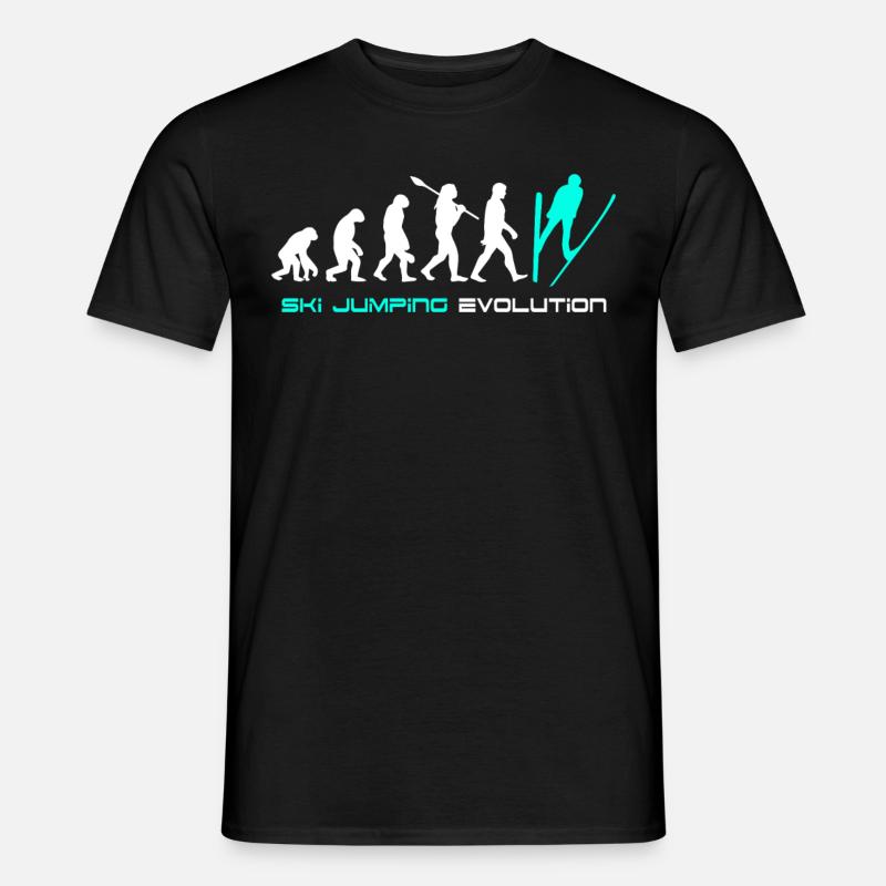 Skispringen Evolution - Männer T-Shirt - Schwarz