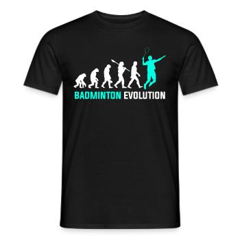 Badminton Evolution - Men's T-Shirt - black - Front - AI Model Male 178 light (178cm)