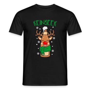 Reinbeer beer Christmas reindeer - Men's T-Shirt - black - Front - AI Model Male 178 light (178cm)