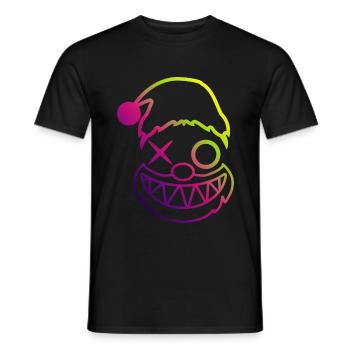 XMas Raveface Santa Techno EDM Electro Christmas - Men's T-Shirt - black - Front - AI Model Male 178 light (178cm)