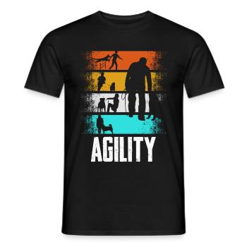 Agility Retro - Männer T-Shirt - Schwarz - Vorne - AI Model Male 178 light (178cm)