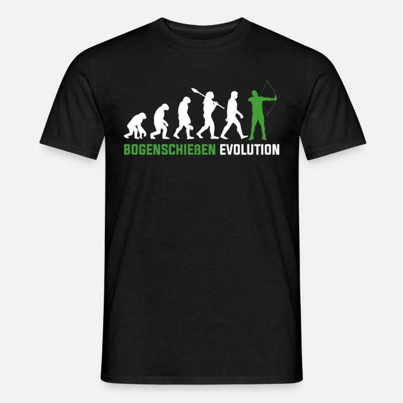 Bogenschießen Evolution - Männer T-Shirt - Schwarz