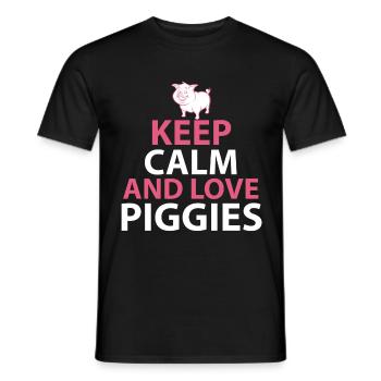 Gardez le calme et aimez les porcs t-shirt - T-shirt homme - noir - Devant - AI Model Male 178 light (178cm)