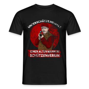 Homme de vieux Dans le club de tir Tir - T-shirt homme - noir - Devant - AI Model Male 178 light (178cm)