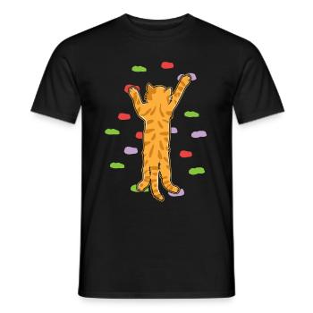 Klettern Katze Bouldern Felsen Kletterer Geschenk - Männer T-Shirt - Schwarz - Vorne - AI Model Male 178 light (178cm)