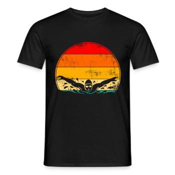 Natation papillon vintage nageur nageur - T-shirt homme - noir - Devant - AI Model Male 178 light (178cm)