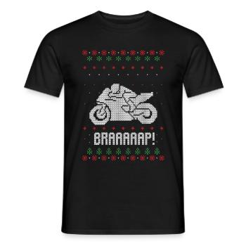 Moto ugly christmas - T-shirt homme - noir - Devant - AI Model Male 178 light (178cm)