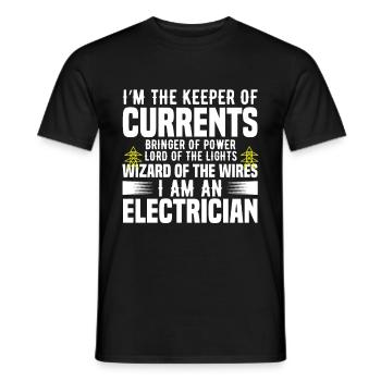 Electrician gift - Men's T-Shirt - black - Front - AI Model Male 178 light (178cm)