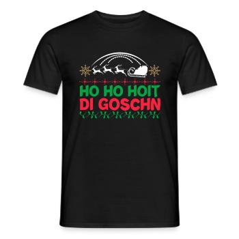 Ho Ho Hoit Di Goschn Weihnachten Spruch Geschenk - Männer T-Shirt - Schwarz - Vorne - AI Model Male 178 light (178cm)