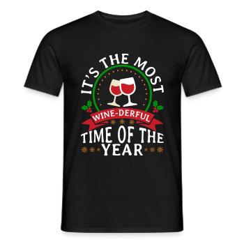 It's The Most Wine-Derful Time Of The Year Wine - Men's T-Shirt - black - Front - AI Model Male 178 light (178cm)