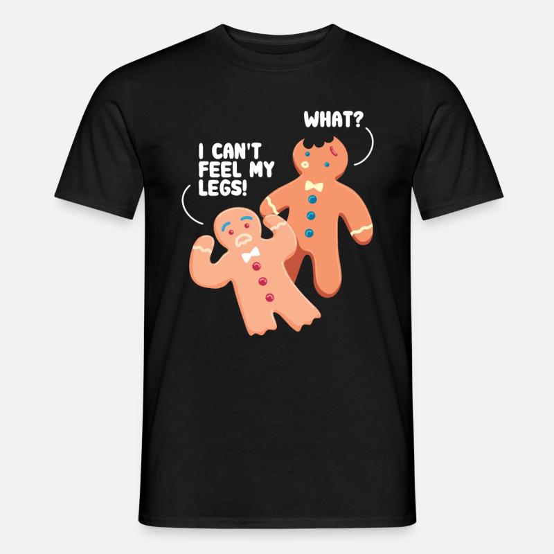 Lebkuchen Gingerbread Lebkuchenmann - Männer T-Shirt - Schwarz