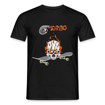 Skateboard Turbo Youth Skater Skull - Men's T-Shirt - black - Front - AI Model Male 178 light (178cm)