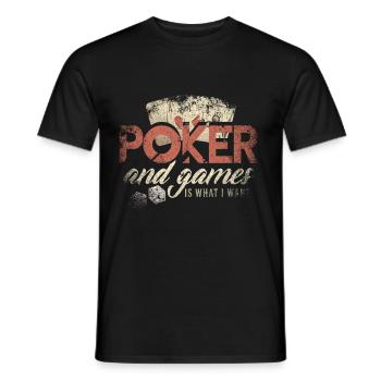 Poker Gift Idea - Men's T-Shirt - black - Front - AI Model Male 178 light (178cm)