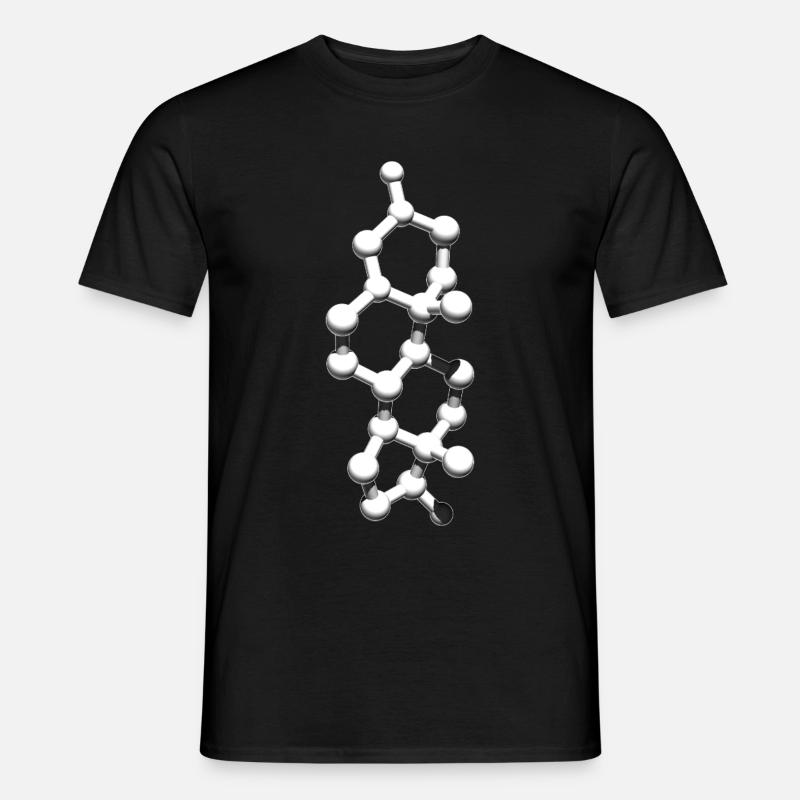 Fitness Nerd Testosteron Molekül - Männer T-Shirt - Schwarz