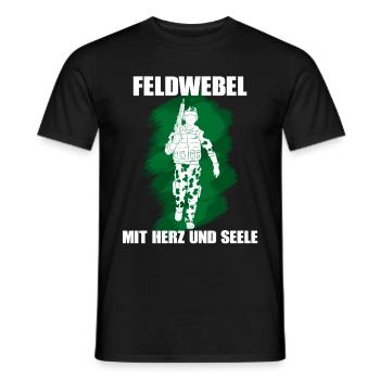 Feldwebel Mit Herz Und Seele Bundeswehr Soldat - Männer T-Shirt - Schwarz - Vorne - AI Model Male 178 light (178cm)