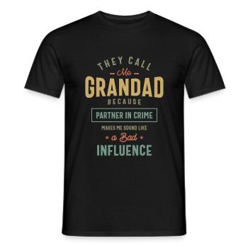 Ils m'appellent papy T-shirt cadeaux fête des pères - T-shirt homme - noir - Devant - AI Model Male 178 light (178cm)